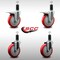Service Caster 5'' SS Red Poly Swivel 1-1/4'' Expanding Stem Caster Set 2 Total Lock Brakes, 4PK SCC-SSEXTTL20S514-PPUB-RED-2-S-2-114 - alternate 3